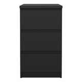 Naia Bedside with 3 Drawers in Black Matt