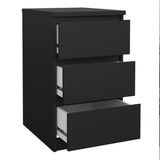 Naia Bedside with 3 Drawers in Black Matt
