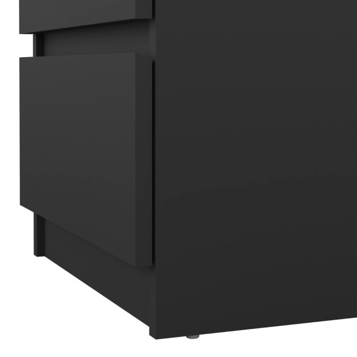 Naia Bedside with 3 Drawers in Black Matt
