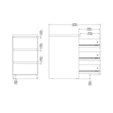 Naia Bedside with 3 Drawers in Black Matt