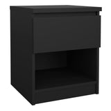 Naia Bedside with 1 Drawer 1 Shelf in Black Matt