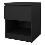 Naia Bedside with 1 Drawer 1 Shelf in Black Matt