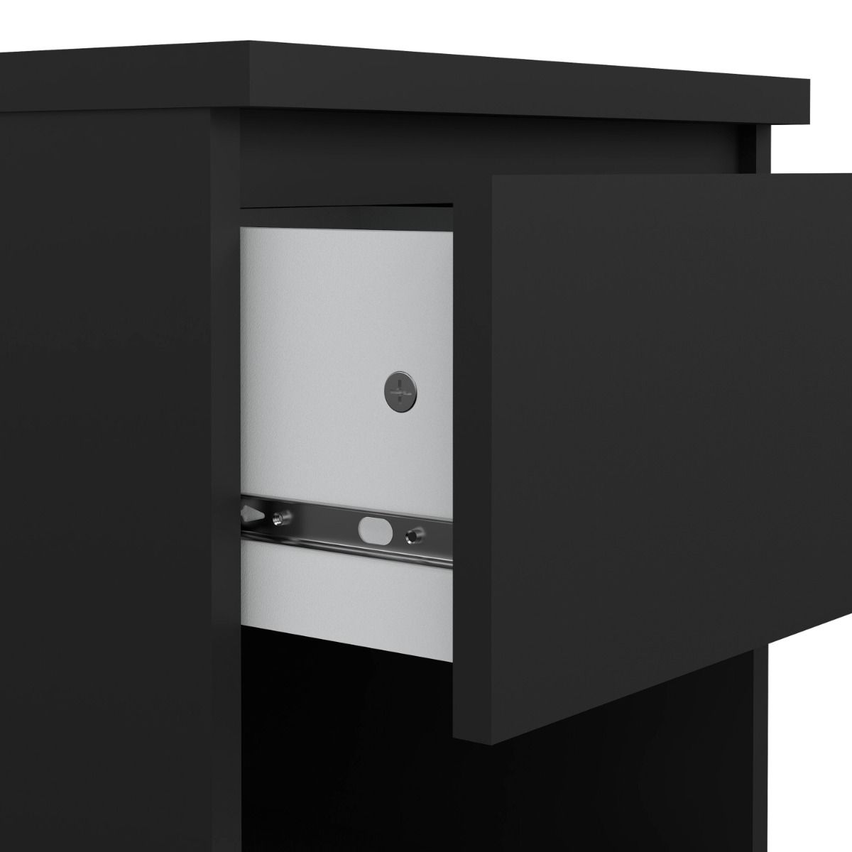 Naia Bedside with 1 Drawer 1 Shelf in Black Matt