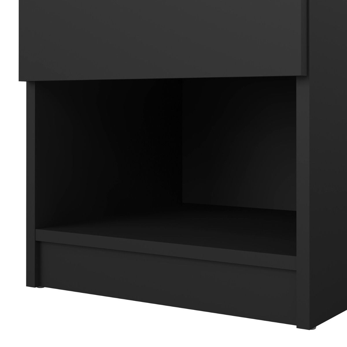 Naia Bedside with 1 Drawer 1 Shelf in Black Matt