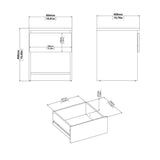 Naia Bedside with 1 Drawer 1 Shelf in Black Matt