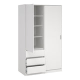 Naia Wardrobe with 1 Sliding Door 1 Door 3 Drawers