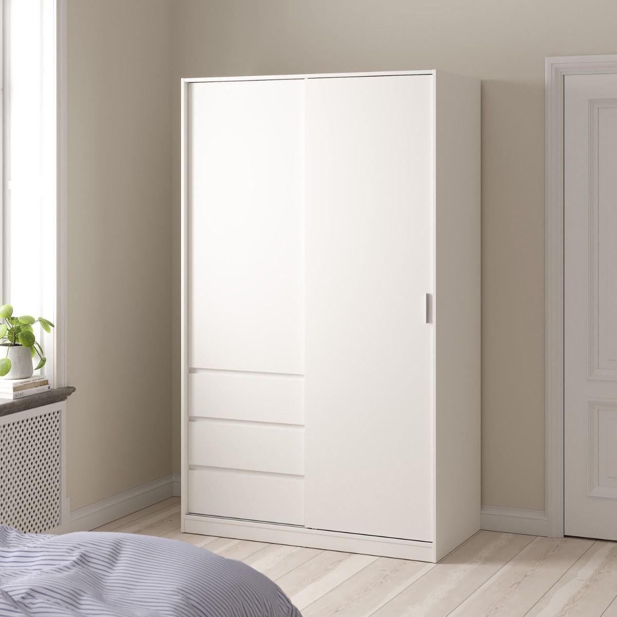 Naia Wardrobe with 1 Sliding Door 1 Door 3 Drawers