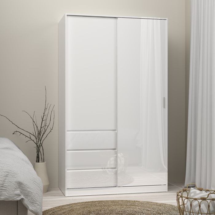 Naia Wardrobe with 1 Sliding Door 1 Door 3 Drawers