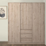 Naia Wardrobe with 2 Sliding Doors 1 Door 3 Drawers