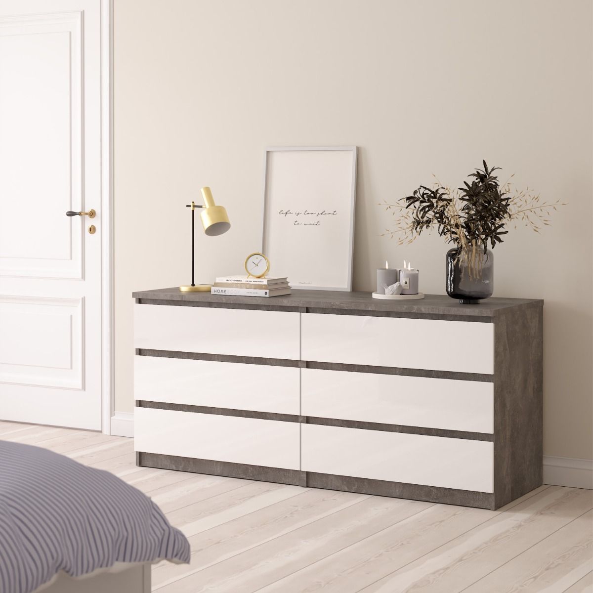 Naia Wide Chest of 6 Drawers