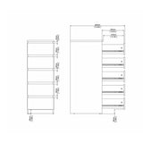 Naia Narrow Chest of 5 Drawers