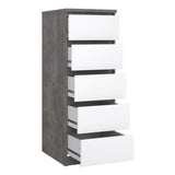 Naia Narrow Chest of 5 Drawers