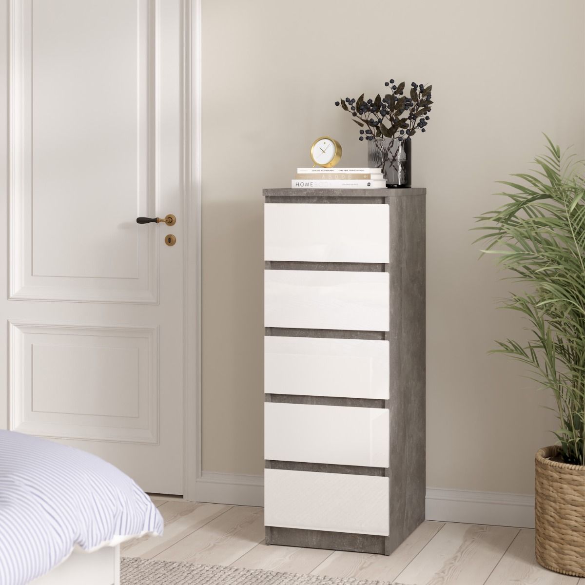 Naia Narrow Chest of 5 Drawers