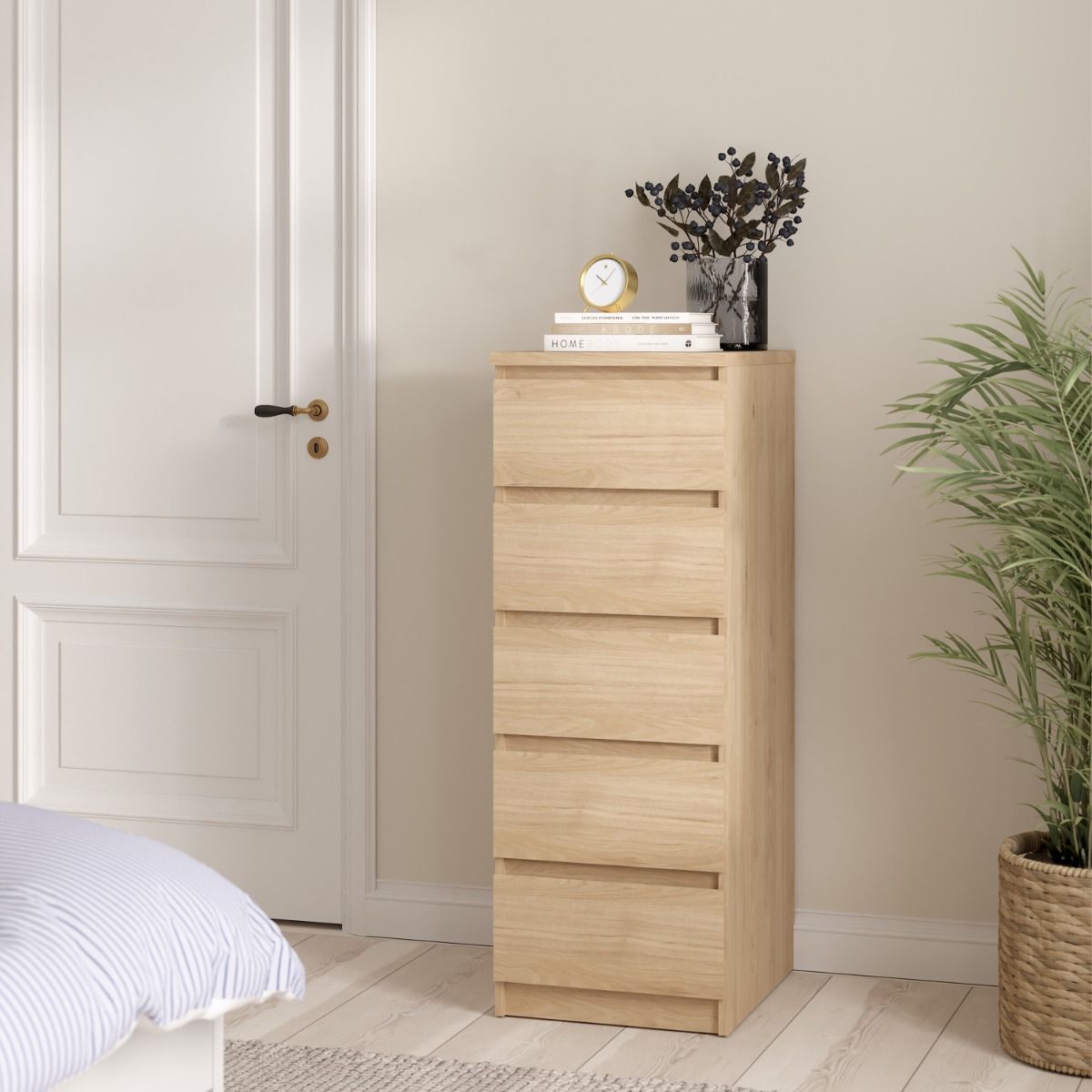 Naia Narrow Chest of 5 Drawers