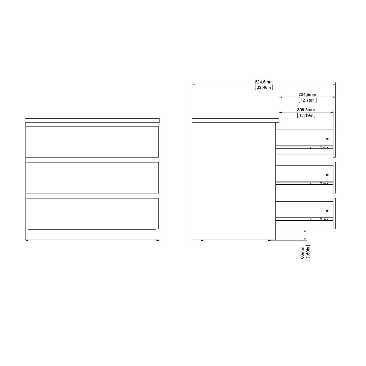 Naia Chest of 3 Drawers