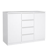 Naia Sideboard with 4 Drawers 2 Doors in White High Gloss