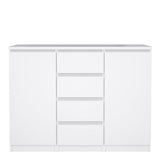 Naia Sideboard with 4 Drawers 2 Doors in White High Gloss