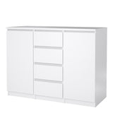 Naia Sideboard with 4 Drawers 2 Doors in White High Gloss