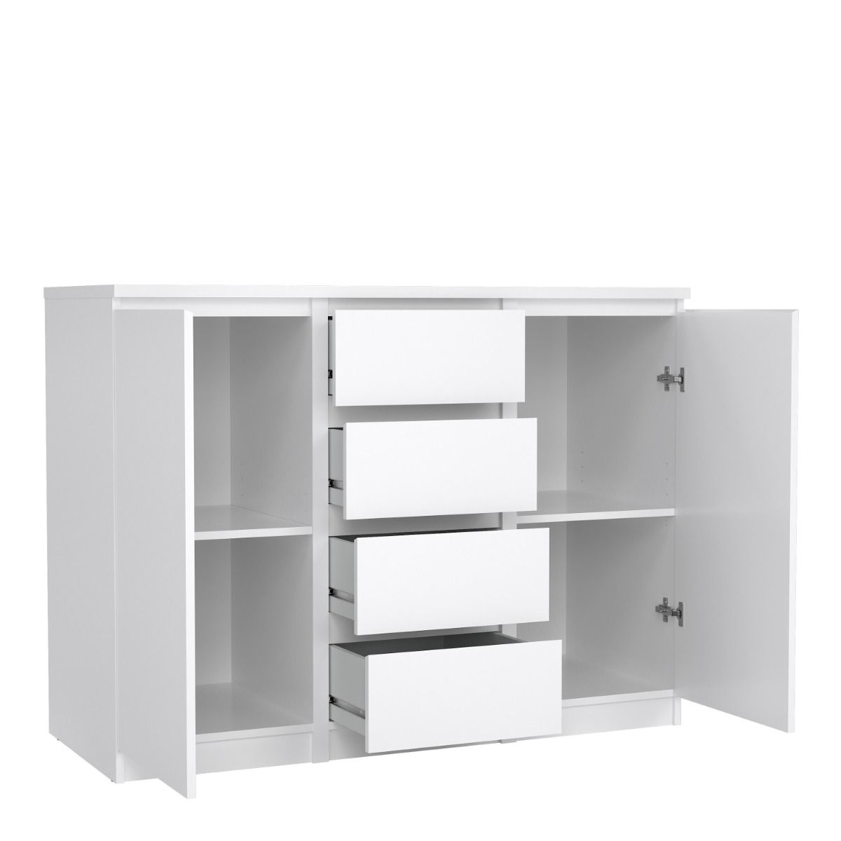 Naia Sideboard with 4 Drawers 2 Doors in White High Gloss