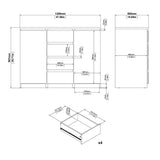 Naia Sideboard with 4 Drawers 2 Doors in White High Gloss