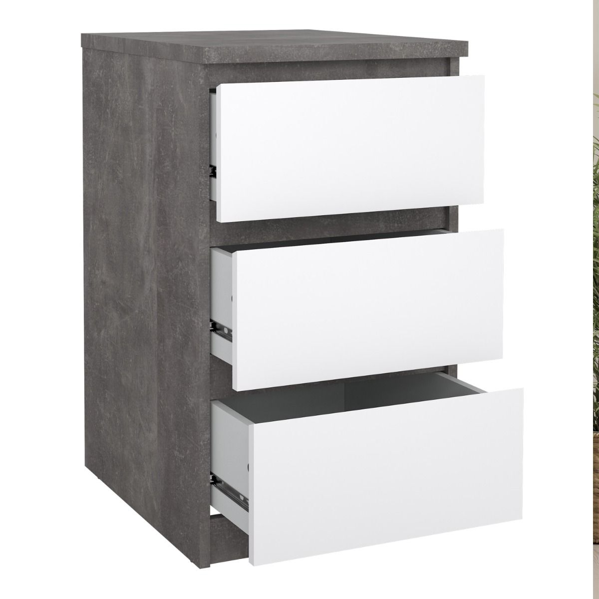 Naia Bedside Table 3 Drawers