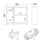 Naia Shoe Cabinet with 2 Flip Down Doors 1 Door and 1 Drawer