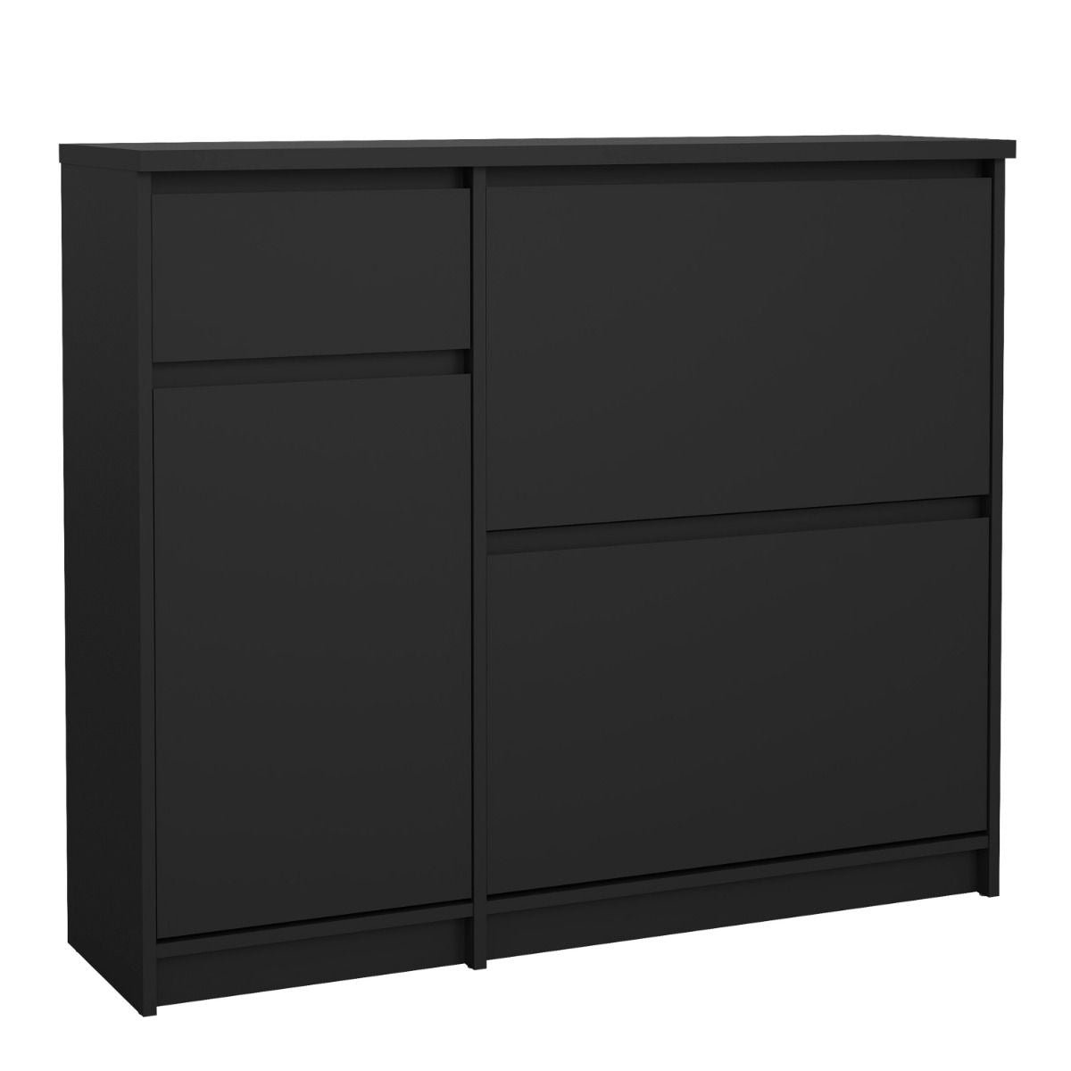 Naia Shoe Cabinet with 2 Flip Down Doors 1 Door and 1 Drawer