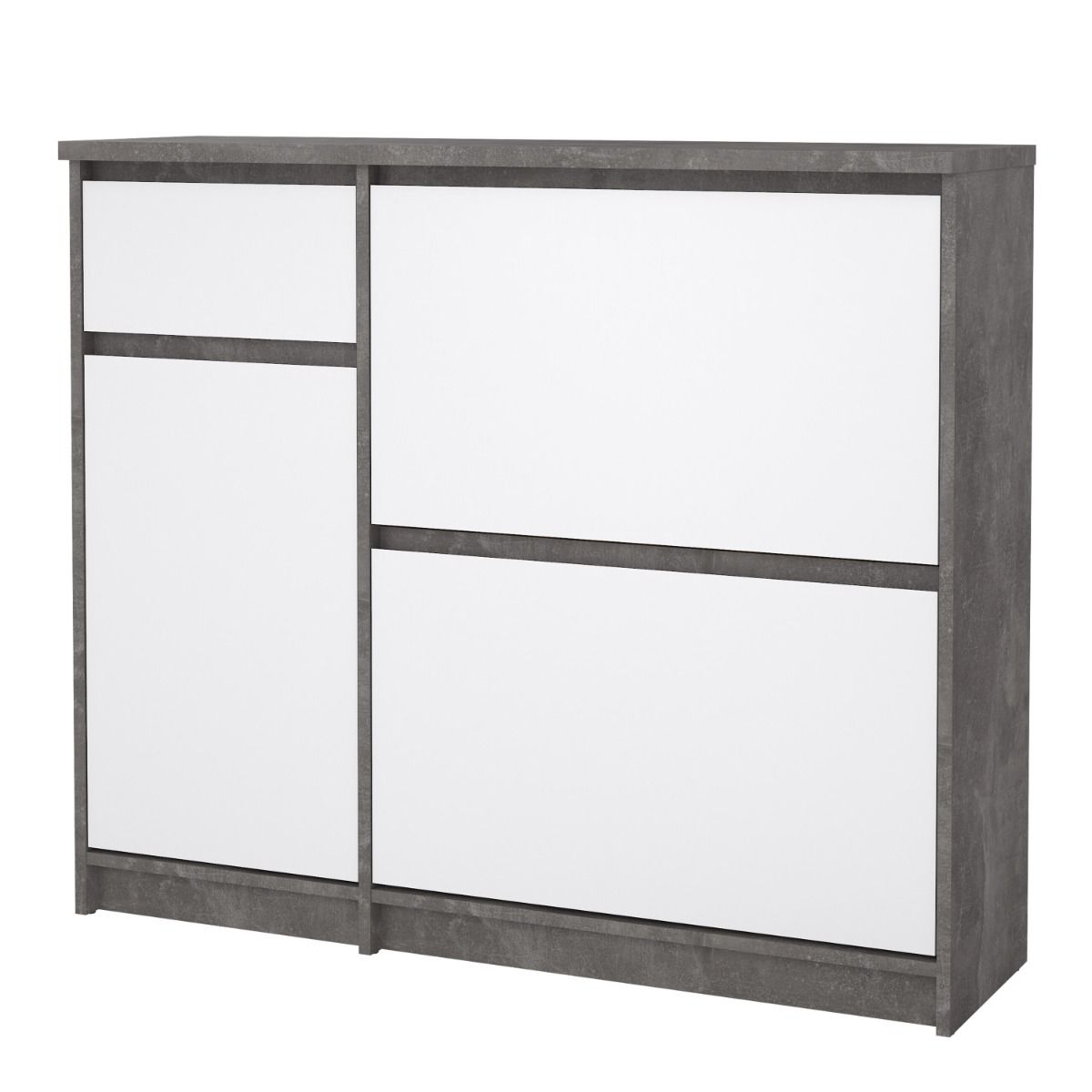 Naia Shoe Cabinet with 2 Flip Down Doors 1 Door and 1 Drawer