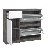 Naia Shoe Cabinet with 2 Flip Down Doors 1 Door and 1 Drawer