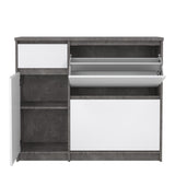 Naia Shoe Cabinet with 2 Flip Down Doors 1 Door and 1 Drawer