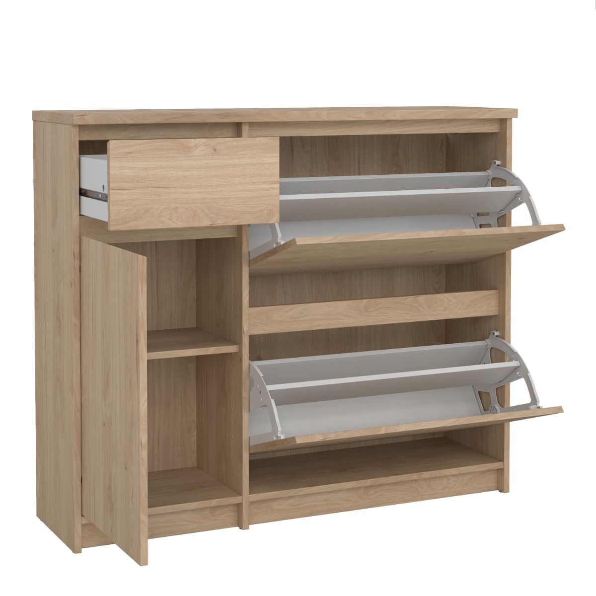 Naia Shoe Cabinet with 2 Flip Down Doors 1 Door and 1 Drawer