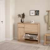 Naia Shoe Cabinet with 2 Flip Down Doors 1 Door and 1 Drawer