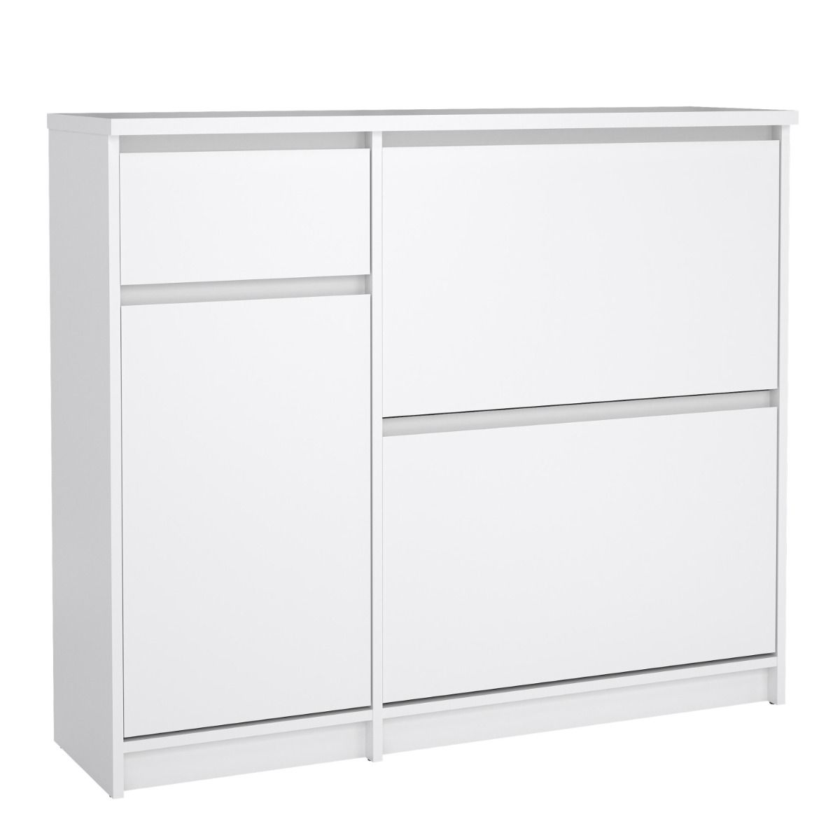 Naia Shoe Cabinet with 2 Flip Down Doors 1 Door and 1 Drawer
