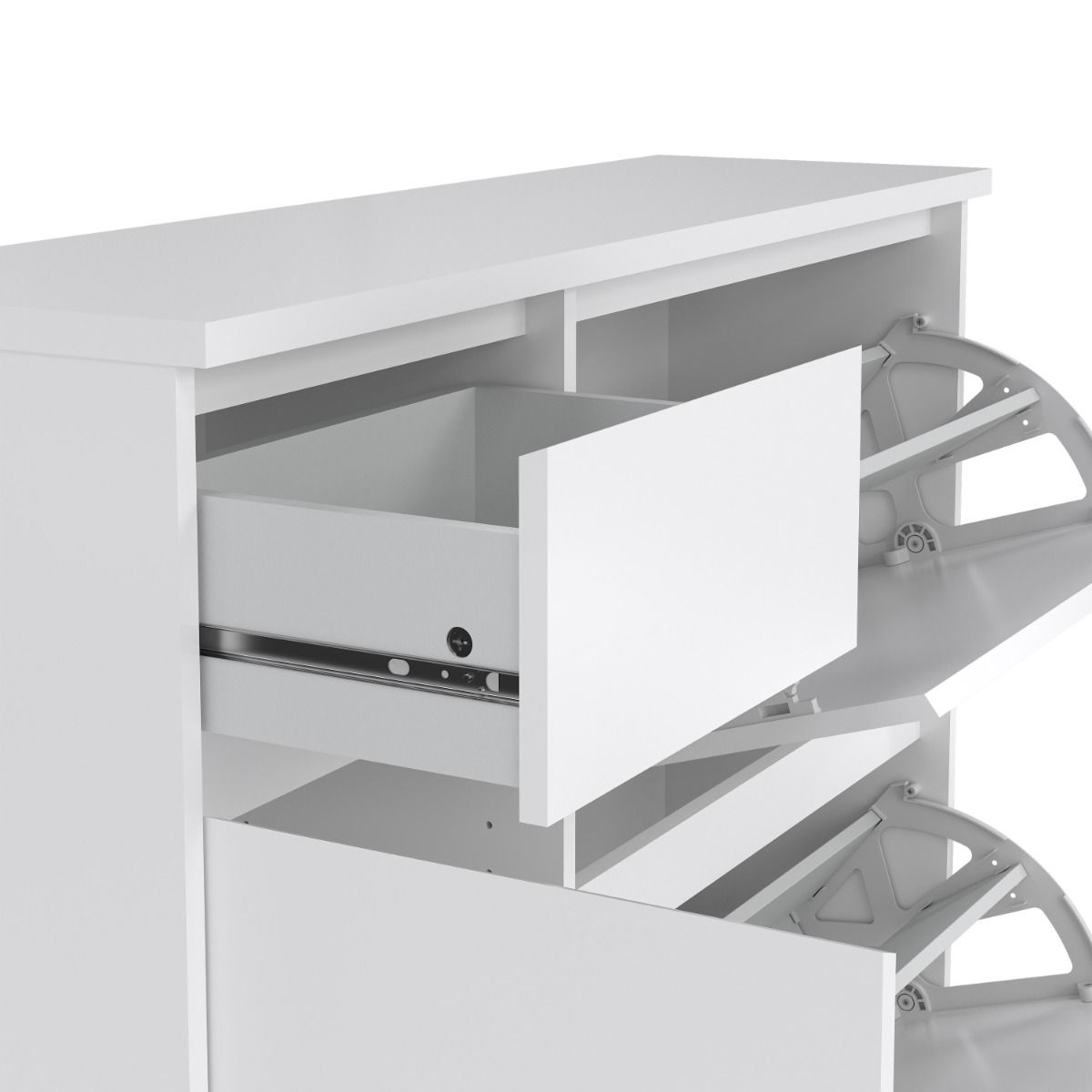 Naia Shoe Cabinet with 2 Flip Down Doors 1 Door and 1 Drawer