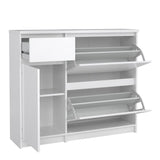 Naia Shoe Cabinet with 2 Flip Down Doors 1 Door and 1 Drawer