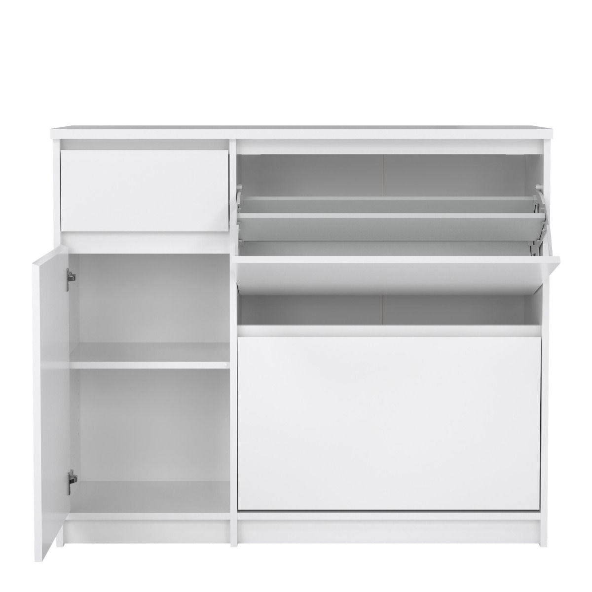 Naia Shoe Cabinet with 2 Flip Down Doors 1 Door and 1 Drawer