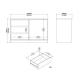 Naia Storage Unit with 1 Sliding Door and 3 Drawers