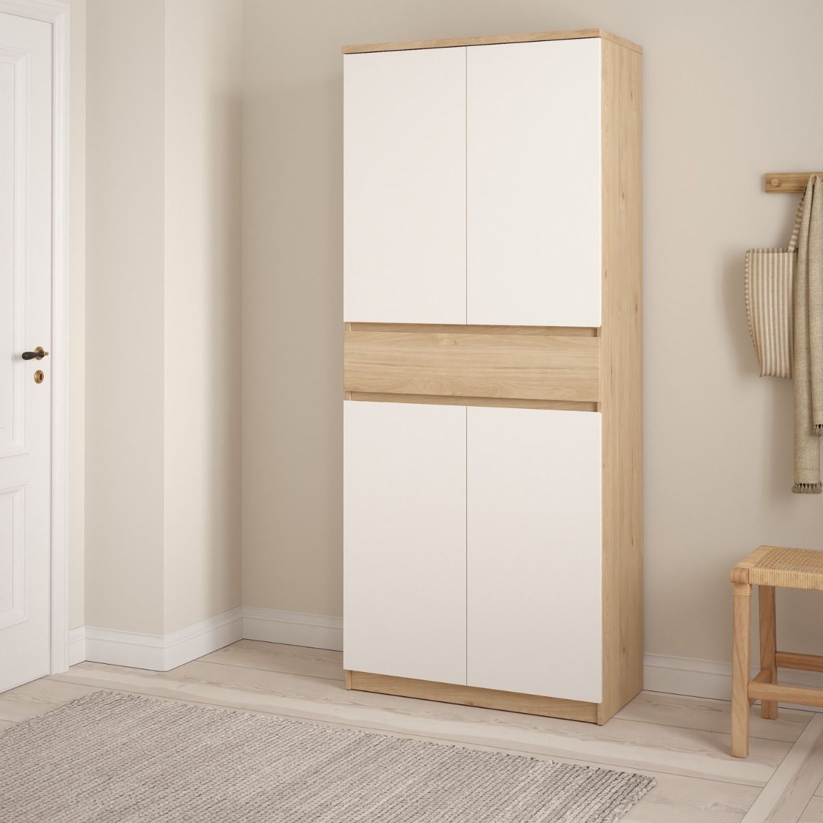 Naia Tall Shoe Cabinet with 4 Doors and 1 Drawer