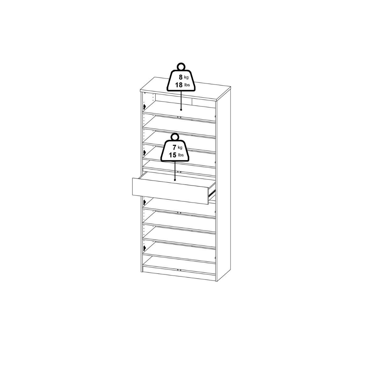 Naia Tall Shoe Cabinet with 4 Doors and 1 Drawer