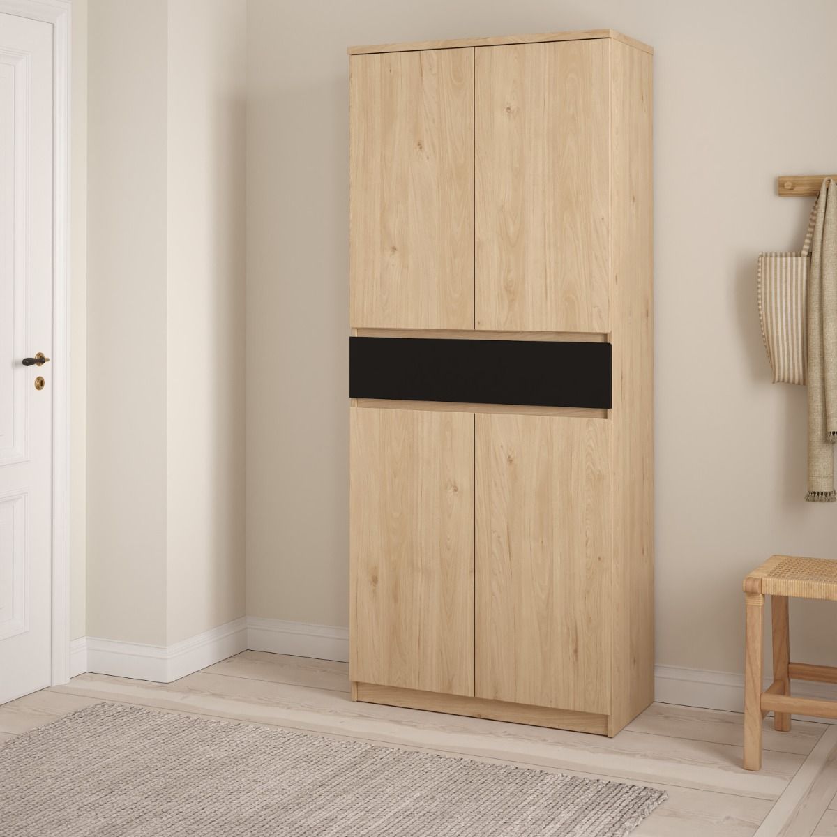 Naia Tall Shoe Cabinet with 4 Doors and 1 Drawer