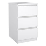 Naia 3 Piece Bedroom Package in White High Gloss