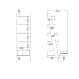 Oslo Leaning Bookcase 1 Drawer in White and Brown