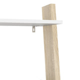 Oslo Leaning Bookcase 1 Drawer in White and Brown