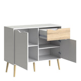 Oslo Sideboard Small 1 Drawer 2 Doors in White and Brown