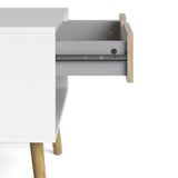 Oslo Bedside Cabinet with 1 Drawer in White and Brown