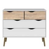 Oslo Chest of 4 Drawers in White and Brown