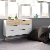 Oslo Chest of 4 Drawers in White and Brown