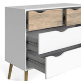 Oslo Chest of 4 Drawers in White and Brown
