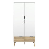 Oslo Wardrobe 2 Doors 2 Drawers in White