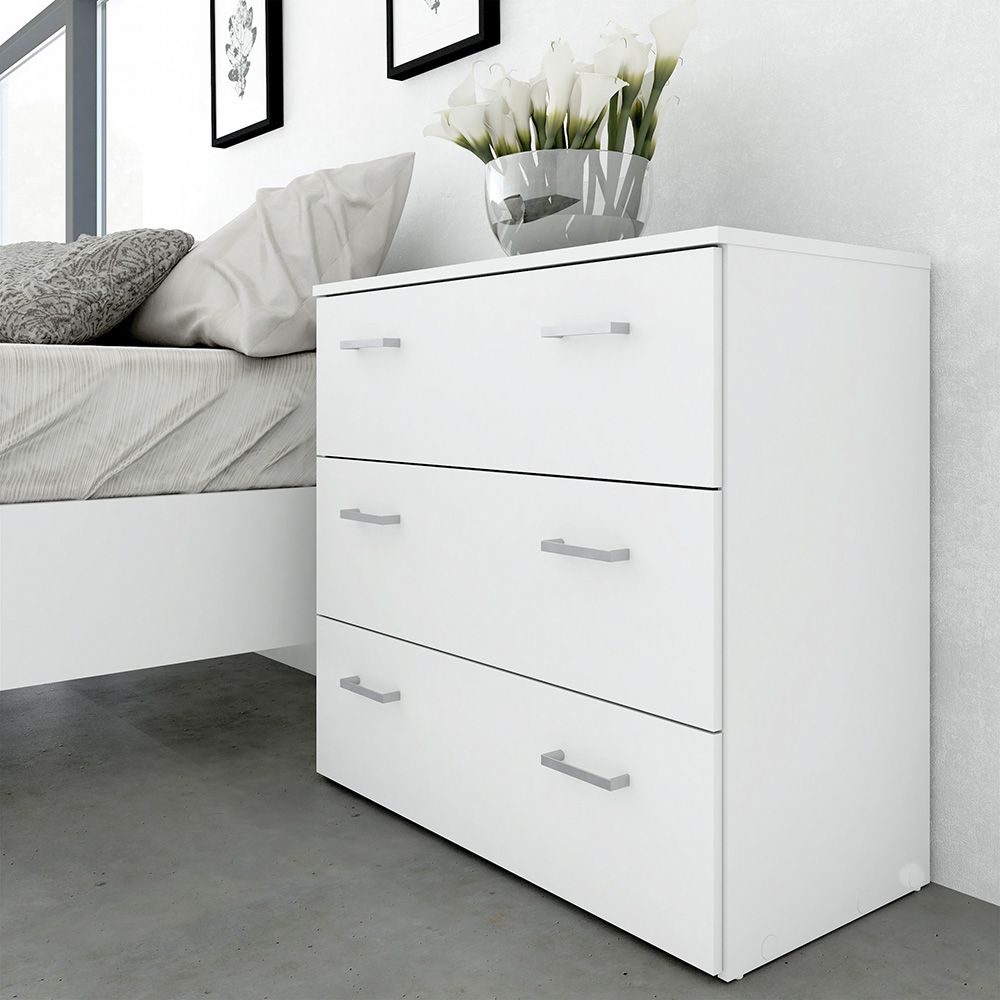 Space Package - Bedside 1 Drawer + Chest of 3 Drawers + Wardrobe with 2 Doors